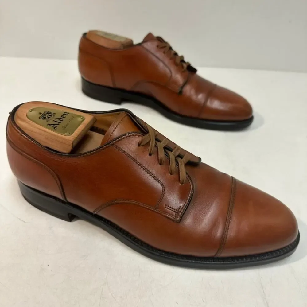 NEW HEELS Alden x Brooks Brothers 972 Straight Tip Blucher Brown Calf USA 8.5 D